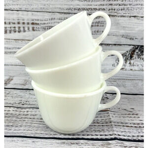 Vintage Pyrex Set of Three Solid White Tea Coffee Cups #18 #20 #24